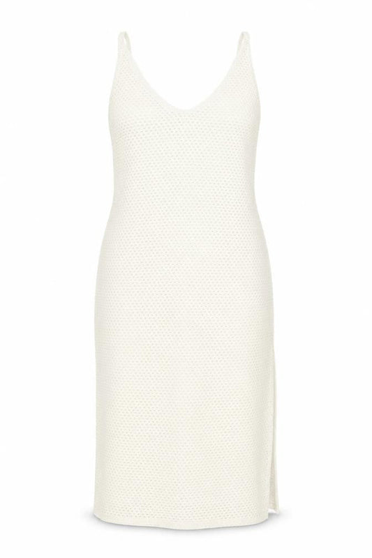 H&M Women Ivory Crochet Slip Midi Dress Size 12 Boho Summer