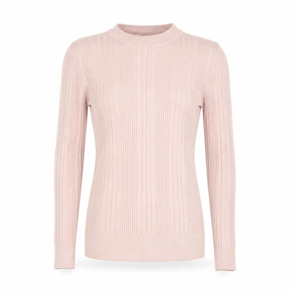 New Look Women’s Pink Ribbed Knit Jumper Size 14 Long Sleeve Pullover