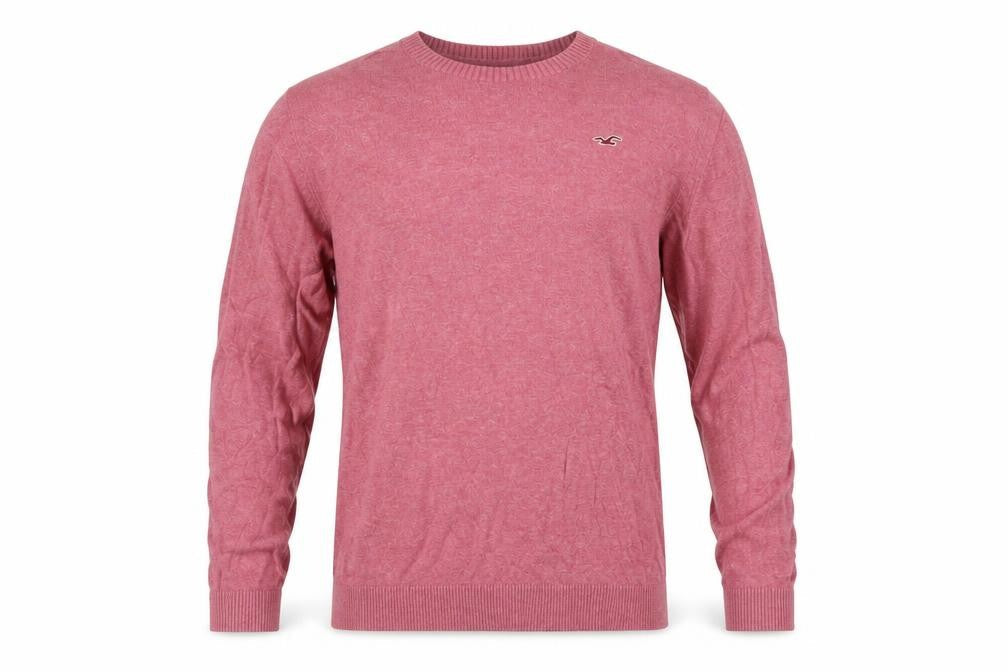 Hollister Men’s Pink Crew Neck Knit Pullover Jumper XL