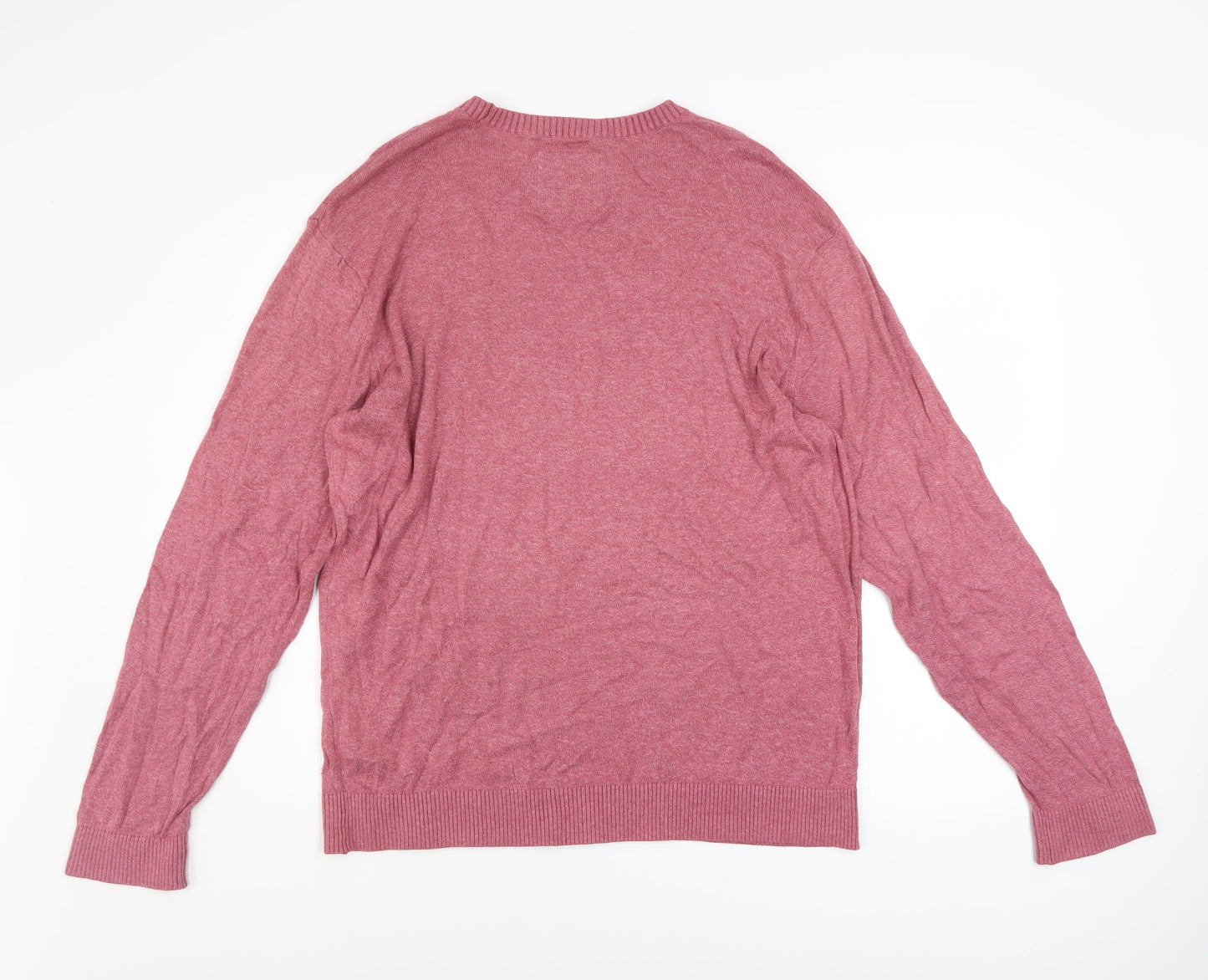 Hollister Men’s Pink Crew Neck Knit Pullover Jumper XL