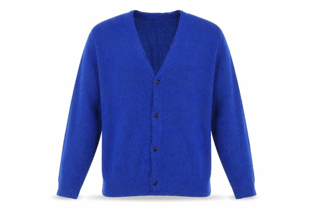 H&M Men Blue XL V-Neck Button Cardigan Knit Jumper