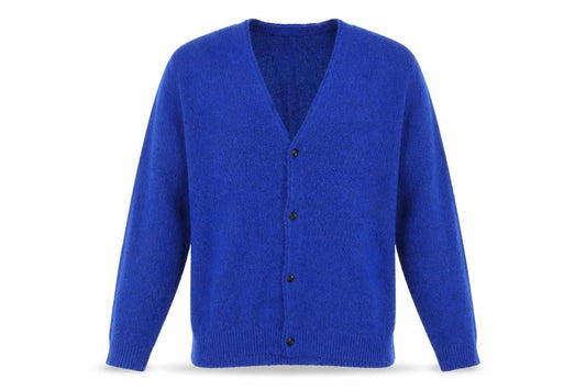 H&M Men Blue XL V-Neck Button Cardigan Knit Jumper