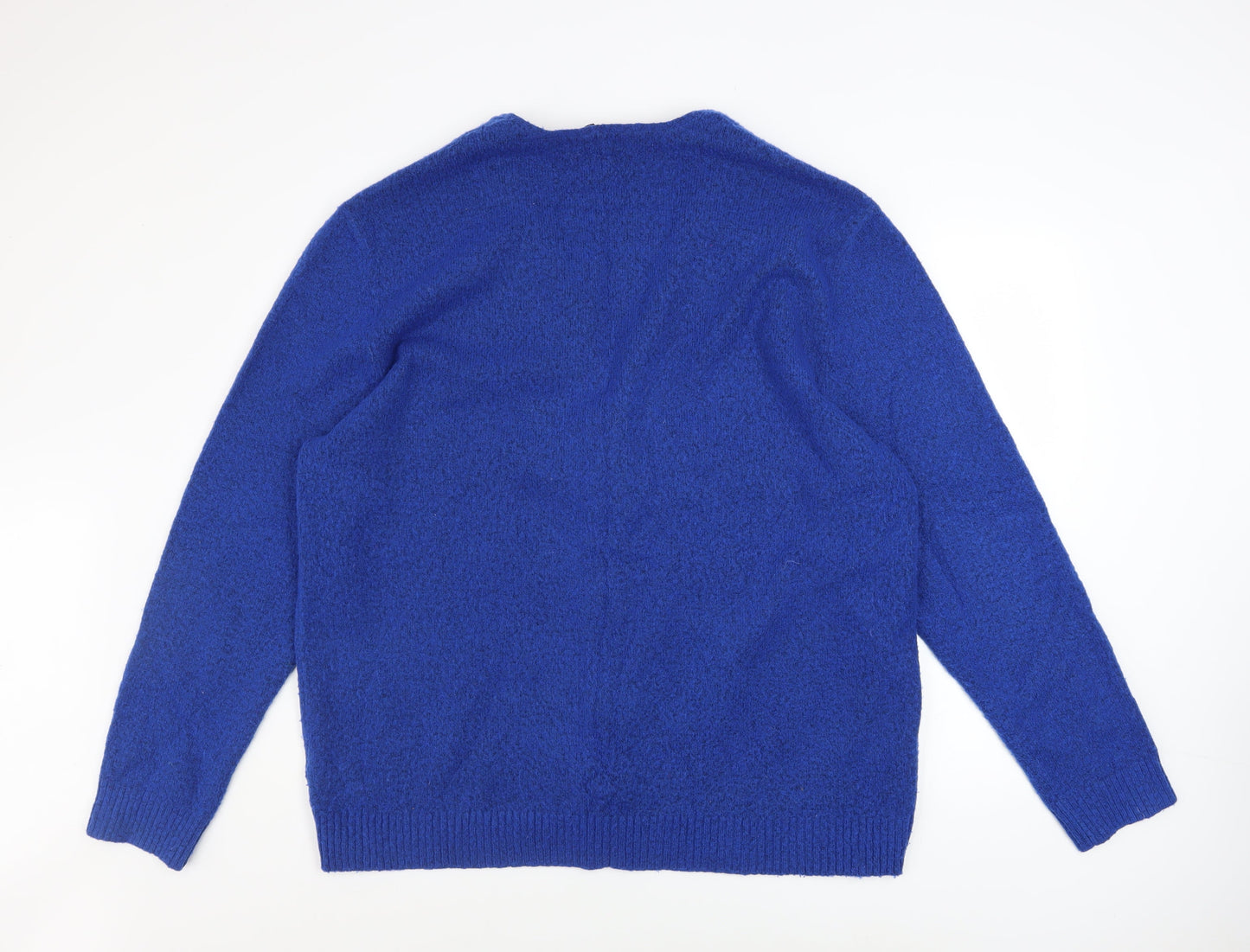 H&M Men Blue XL V-Neck Button Cardigan Knit Jumper
