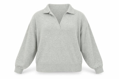 Marks & Spencer Women’s Grey Collared Pullover Jumper L Knit Long Sleeve