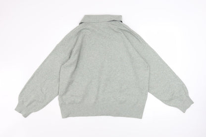 Marks & Spencer Women’s Grey Collared Pullover Jumper L Knit Long Sleeve