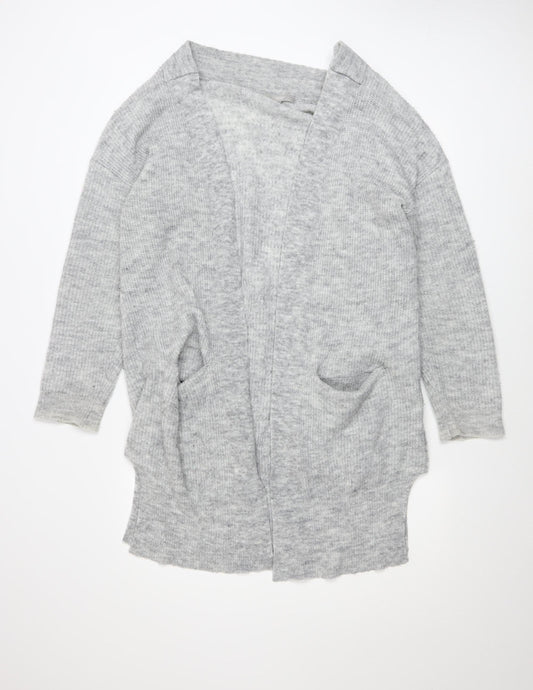 Next Women’s Grey Chunky-Knit Open Cardigan Size 12