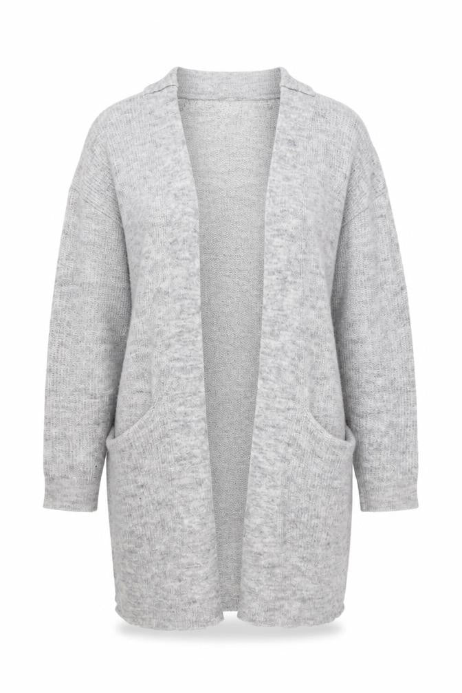 Next Women’s Grey Chunky-Knit Open Cardigan Size 12