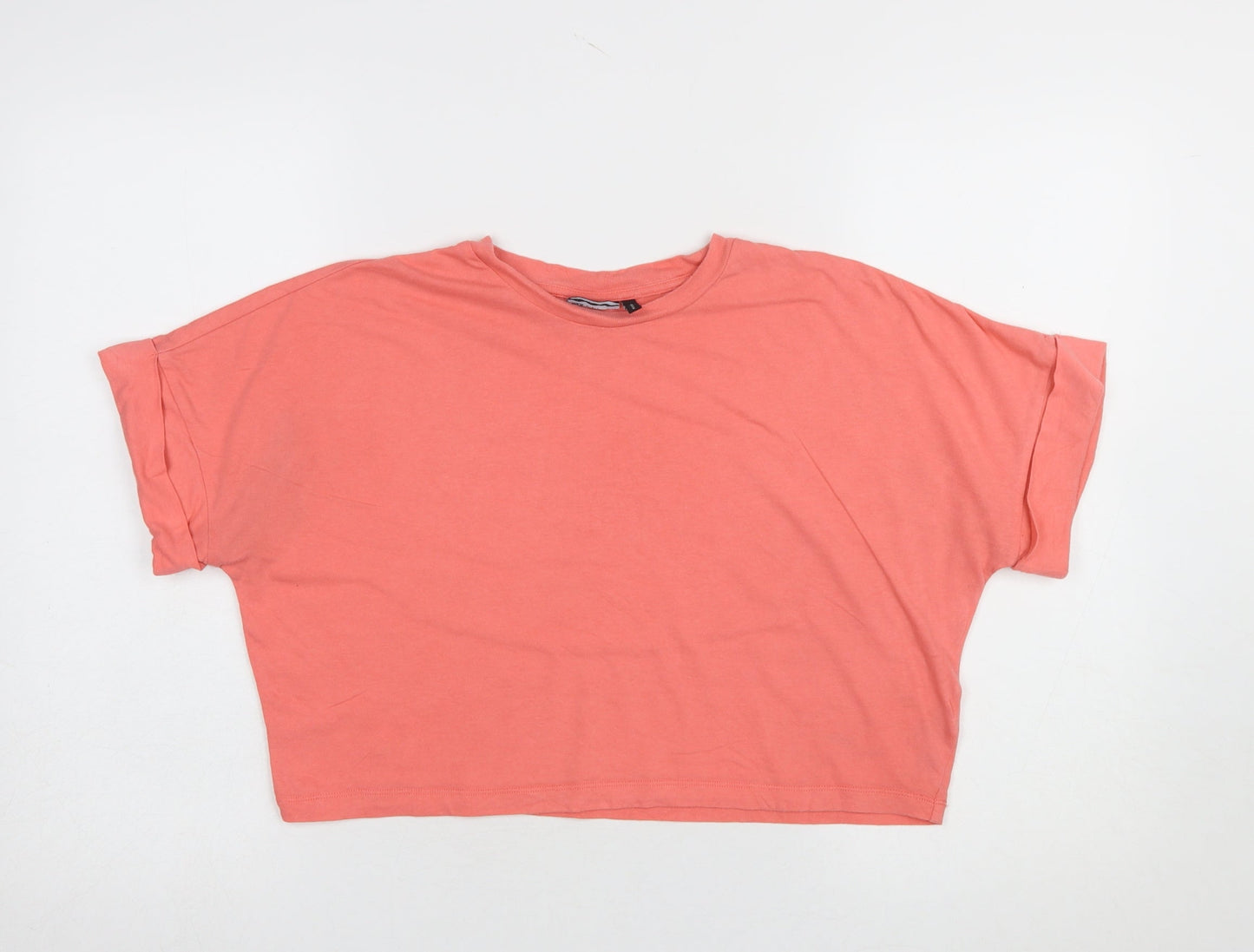 ASOS Design Women's Pink Cropped Cotton T-Shirt Size 8