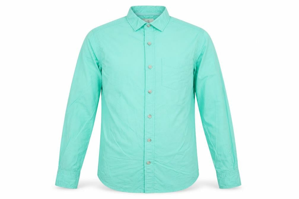 Superdry Men's Green Long Sleeve Button-Up Cotton Shirt Size S