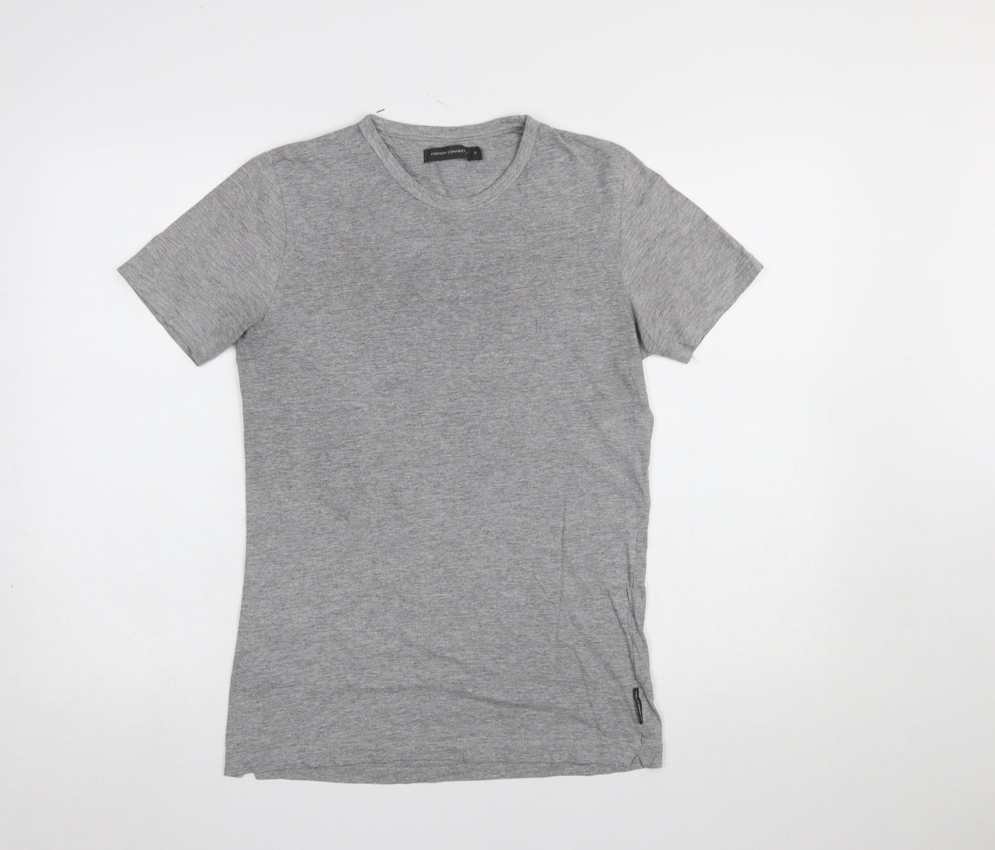 French Connection Men's Grey Slim Fit Crew Neck Short Sleeve T-Shirt S