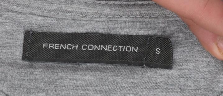 French Connection Men's Grey Slim Fit Crew Neck Short Sleeve T-Shirt S