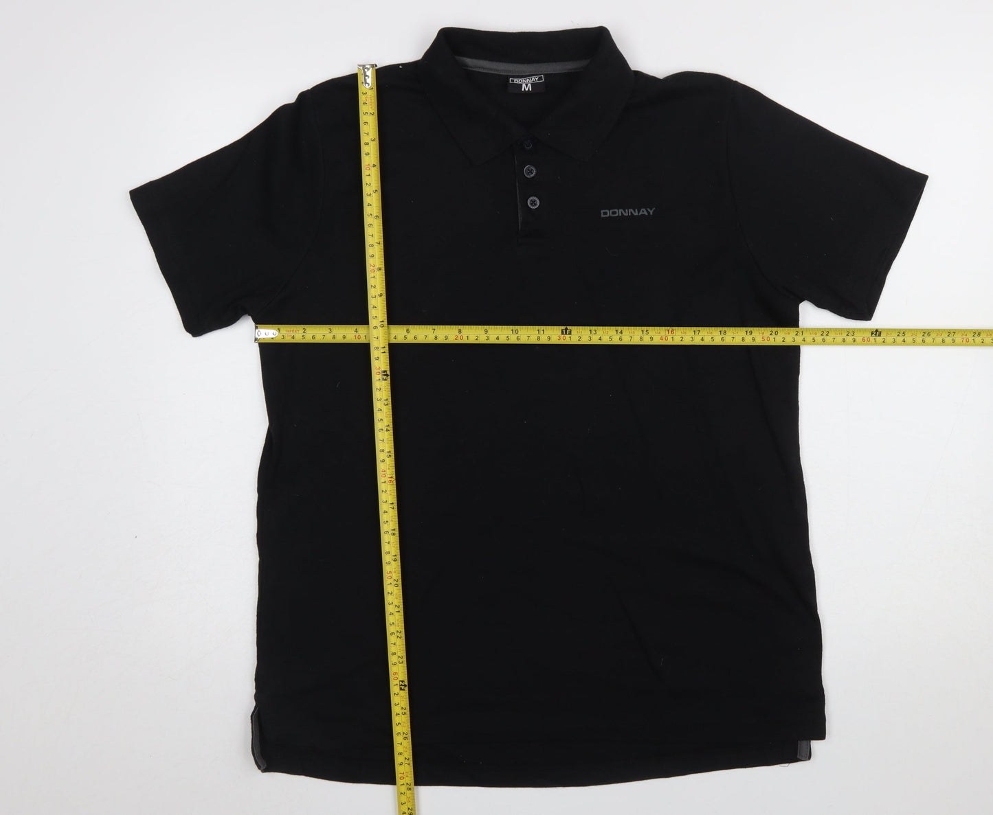 Donnay Men's Black Regular Fit Short Sleeve Polo Shirt M