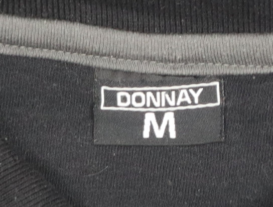 Donnay Men's Black Regular Fit Short Sleeve Polo Shirt M