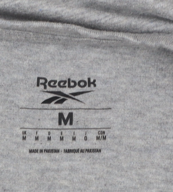 Reebok Men's Grey Crew Neck Short Sleeve Cotton T-Shirt M