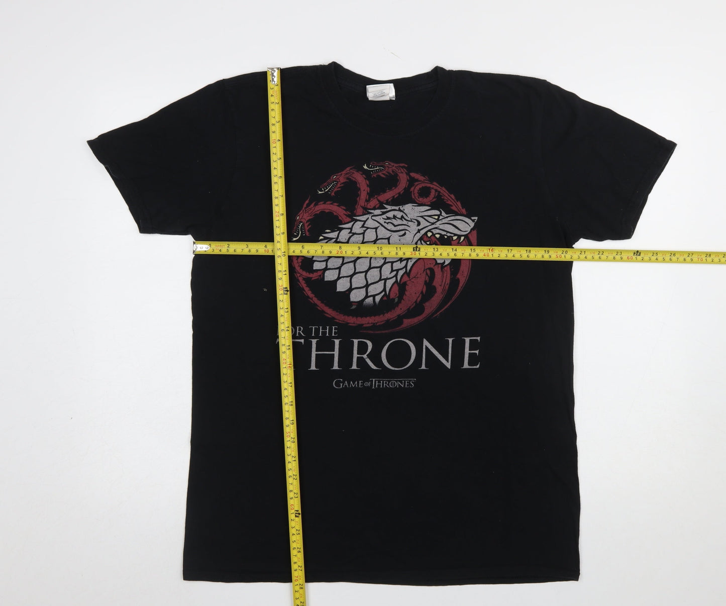 Gildan Men's Black Game of Thrones Graphic Print T-Shirt Size L
