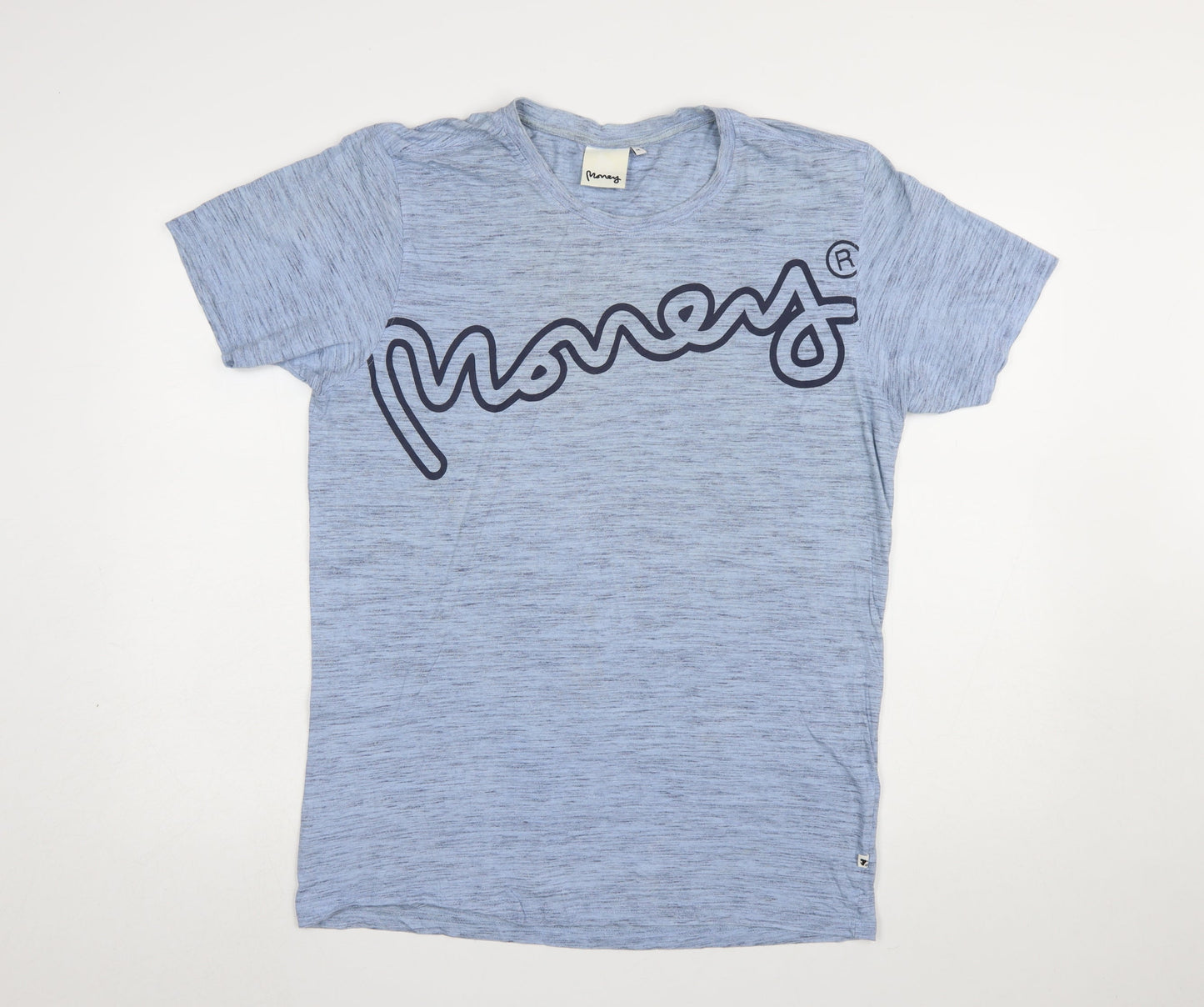 Money Men's Blue Cotton Graphic Logo T-Shirt Size M