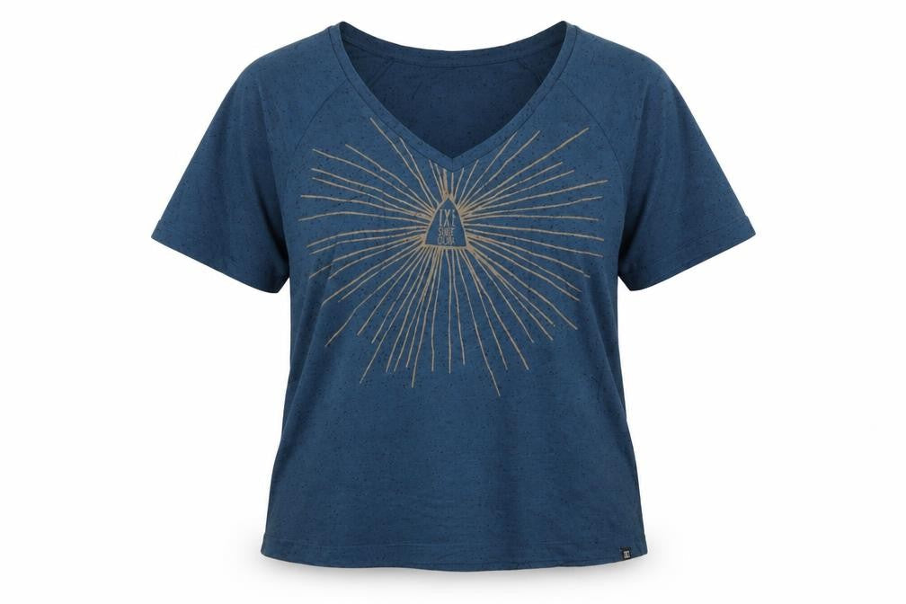 DC Womens Blue V-Neck Graphic Short Sleeve Cotton T-Shirt M