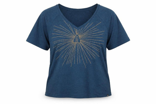 DC Womens Blue V-Neck Graphic Short Sleeve Cotton T-Shirt M