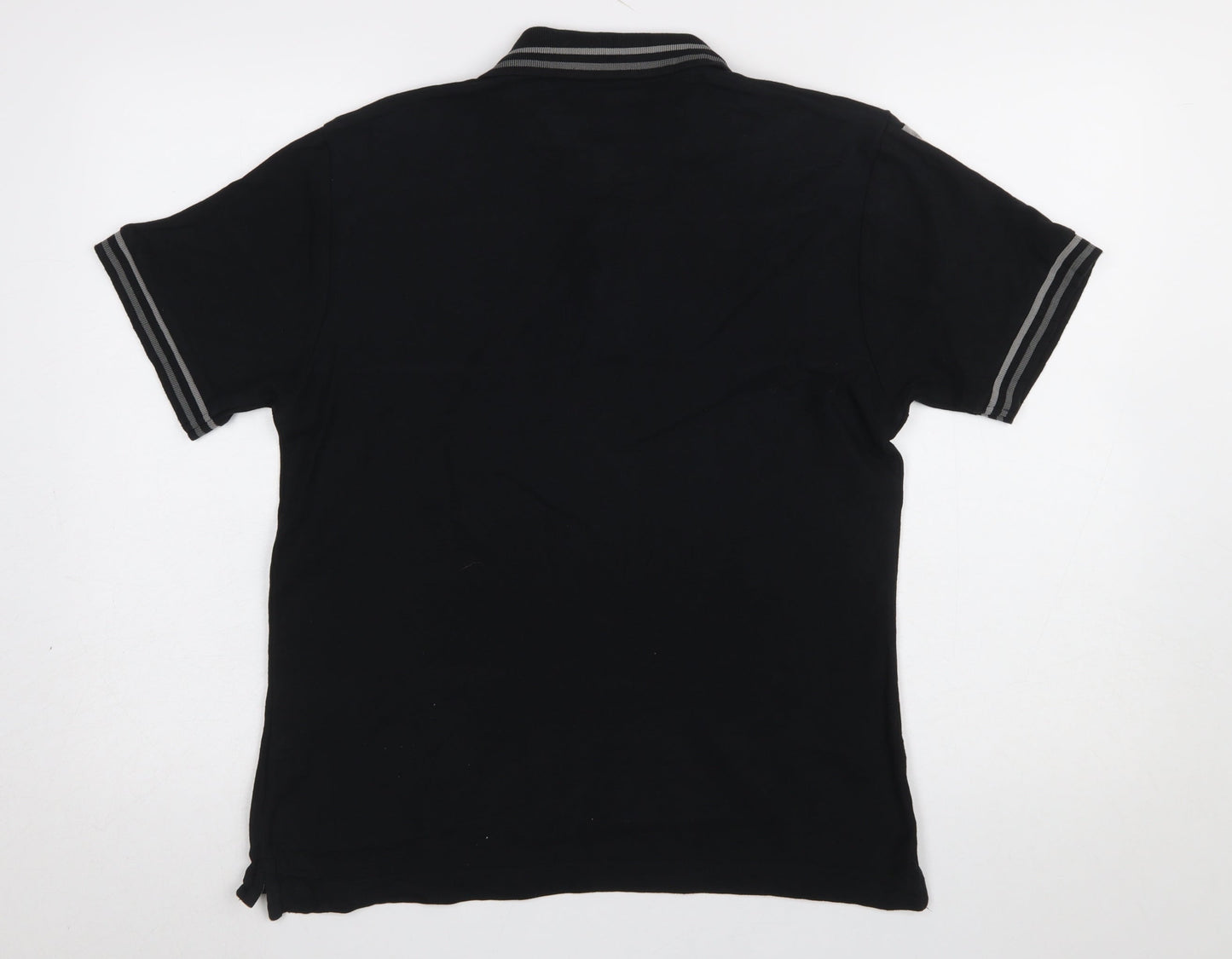 Pierre Cardin Men’s Black Grey Colourblock Short Sleeve Polo Shirt XS