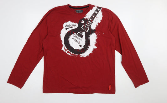 IndyStar by Joe Browns Men's Red XL Long Sleeve Rock Guitar T-Shirt