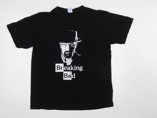 JHK Men’s Black Breaking Bad Graphic Cotton T-Shirt Size S