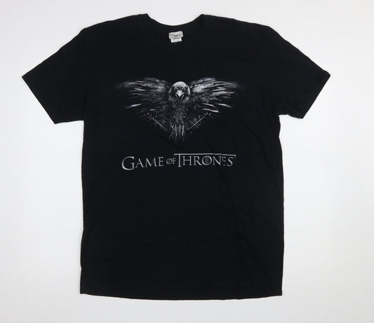 Gildan Men’s Black Game of Thrones Graphic Cotton T-Shirt Size L