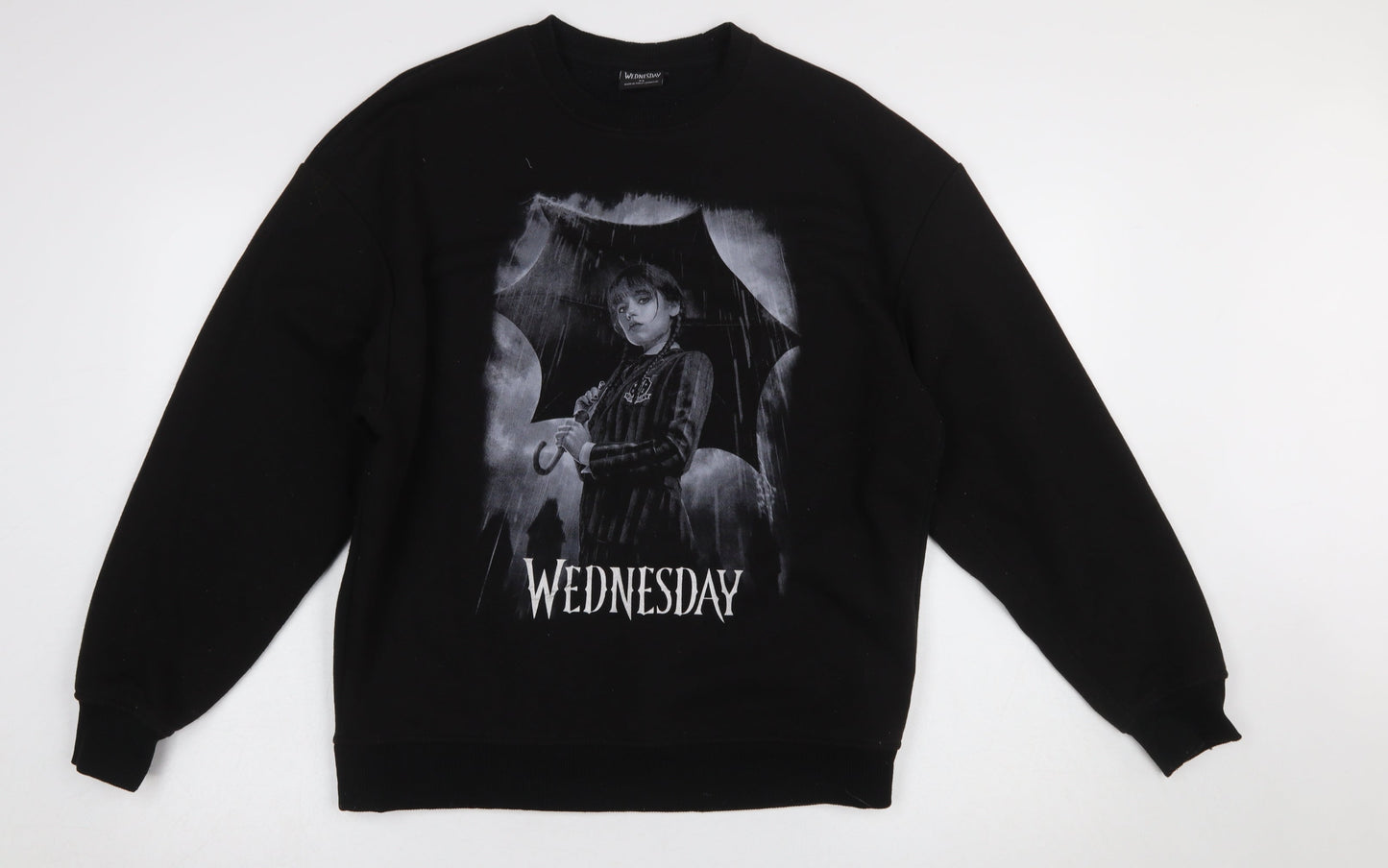 Primark Wednesday Addams Black XS Women's Graphic Sweatshirt