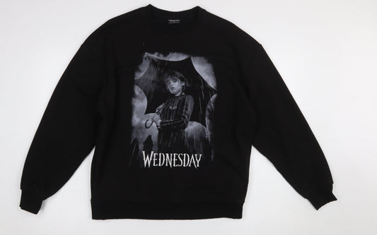 Primark Wednesday Addams Black XS Women's Graphic Sweatshirt