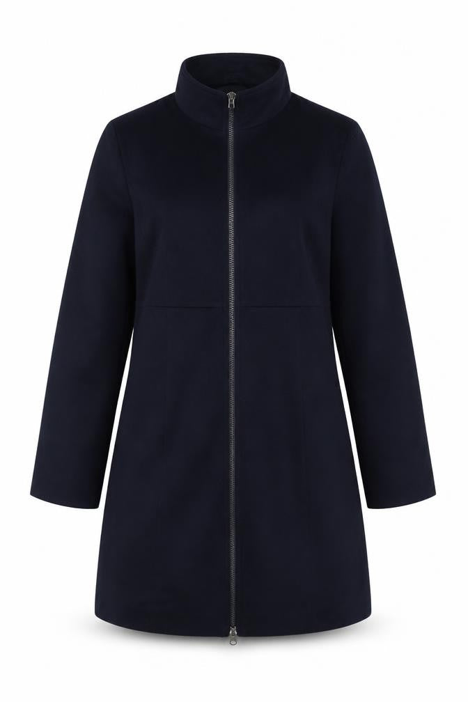 JoJo Maman Bébé Women's Blue Mid-Length Zip Coat UK 16