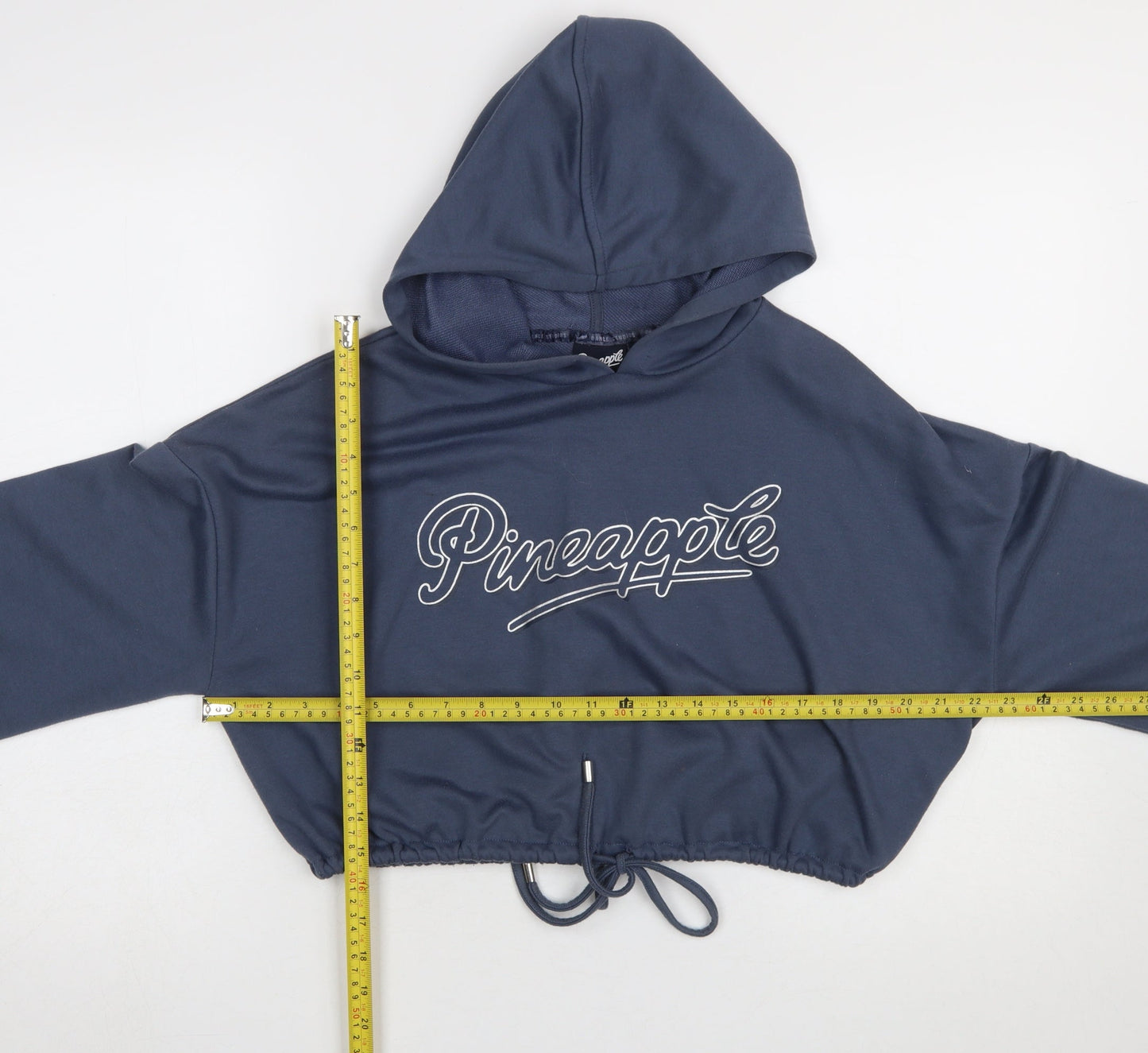 Pineapple Dance Studios Women's Blue Cropped Pullover Hoodie Size S