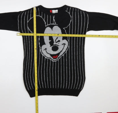 Preloved Disney Womens Black XS Mickey Mouse Knitted Pullover Jumper - Back