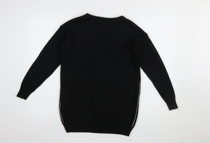 Preloved Disney Womens Black XS Mickey Mouse Knitted Pullover Jumper - Detail
