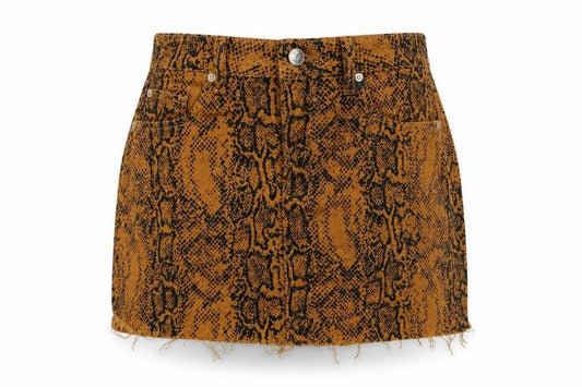 Denim Co. Women Brown Animal Print Cotton Mini Skirt Size 6