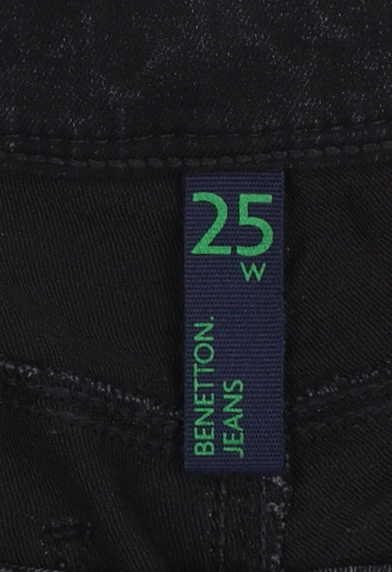 Benetton Women's Black Skinny Denim Jeans Size 25 Slim Fit