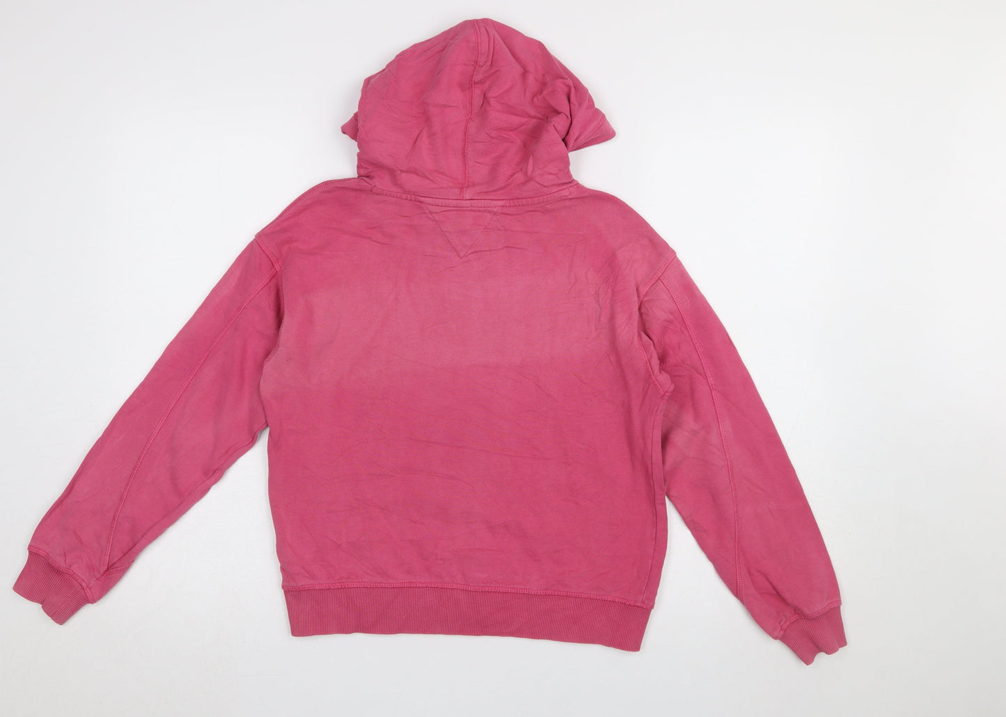 Tommy Hilfiger Girls Pink Logo Pullover Hoodie Size 164 (UK 12)