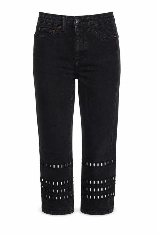 Topshop Moto Black Cropped High Rise Jeans Women's Size 8 W26 L30