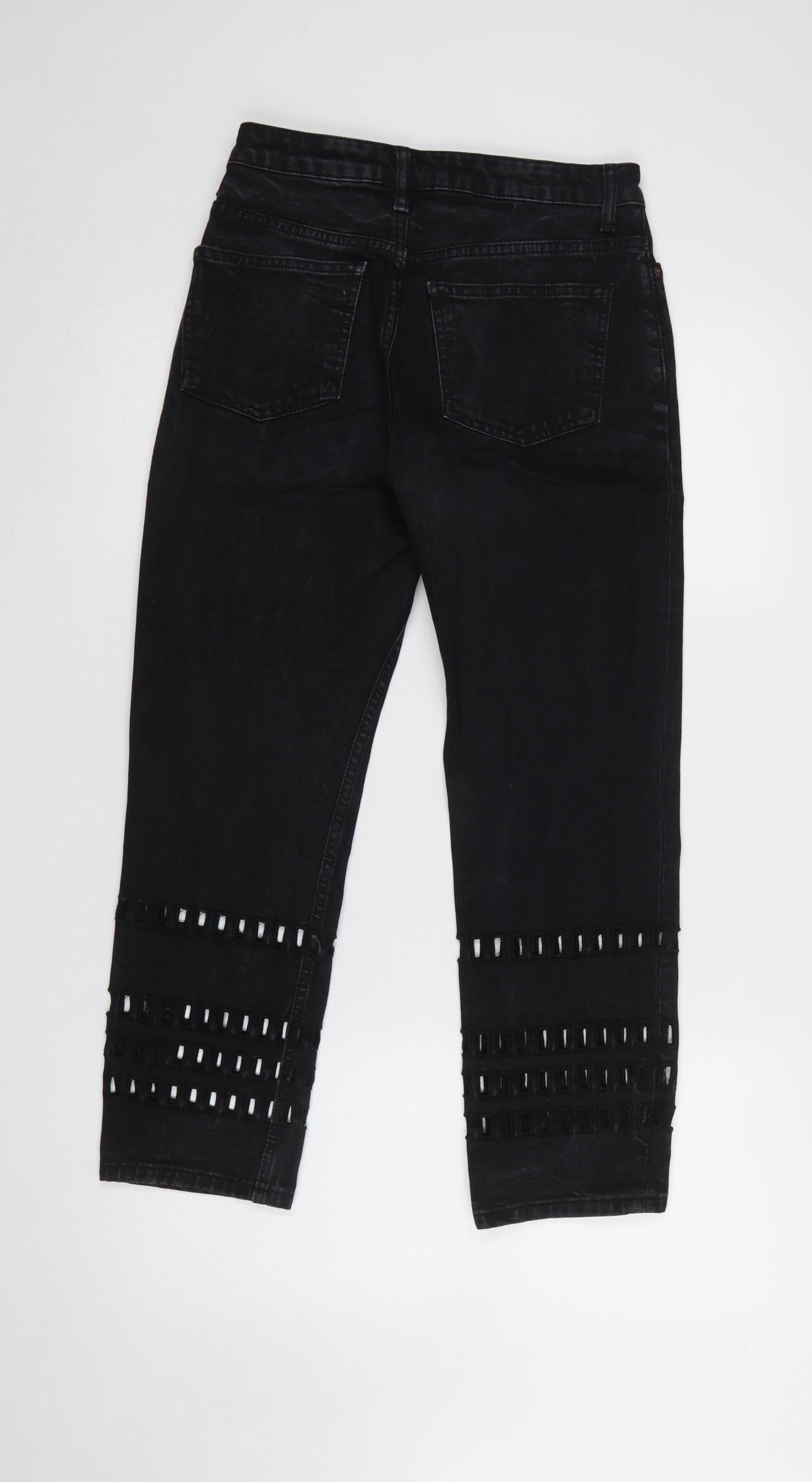 Topshop Moto Black Cropped High Rise Jeans Women's Size 8 W26 L30