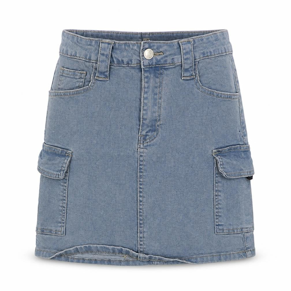 PRETTYLITTLETHING Women’s Blue Cargo Denim Short Skirt UK 8
