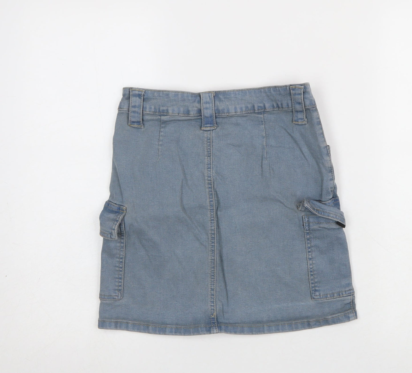 PrettyLittleThing Women’s Blue Cargo Denim Short Skirt UK 8