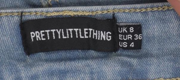 PrettyLittleThing Women’s Blue Cargo Denim Short Skirt UK 8
