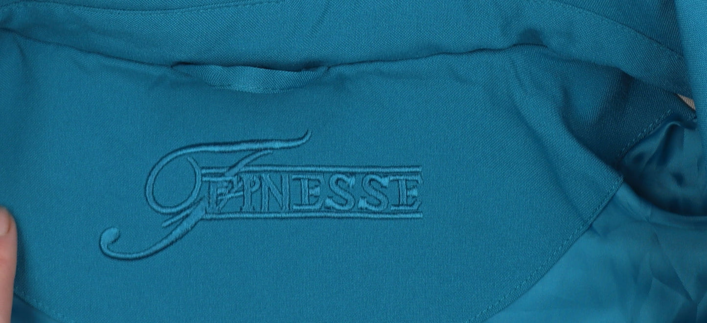 Finesse Women’s Blue Hooded Rain Coat Jacket Size 16