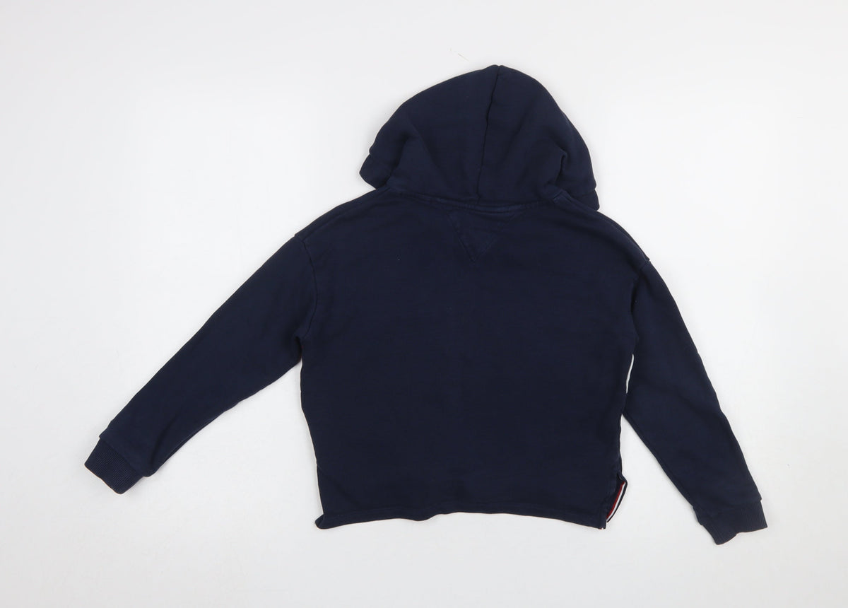 Tommy Hilfiger Boys Navy Blue Cotton Pullover Hoodie Size 10 (140cm)