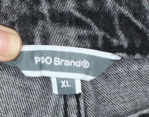 PSO Brand Women’s Black Straight Leg Jeans XL Cotton Blend Denim