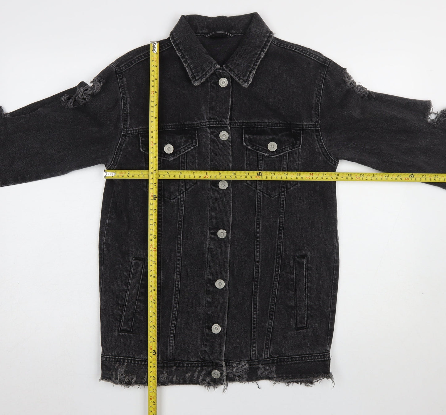 BDG Womens Black Distressed Denim Jacket XS Grunge Style