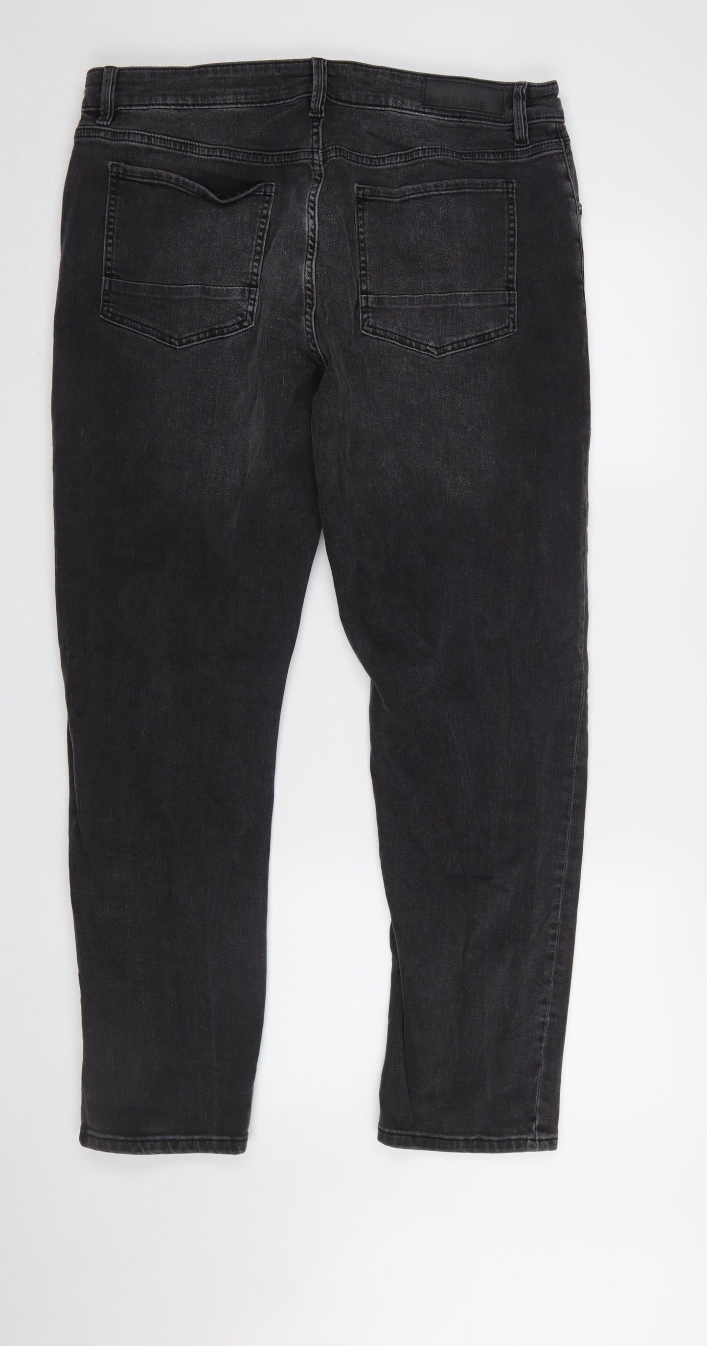 A-FRAME Men's Black Slim Fit Denim Jeans 38S