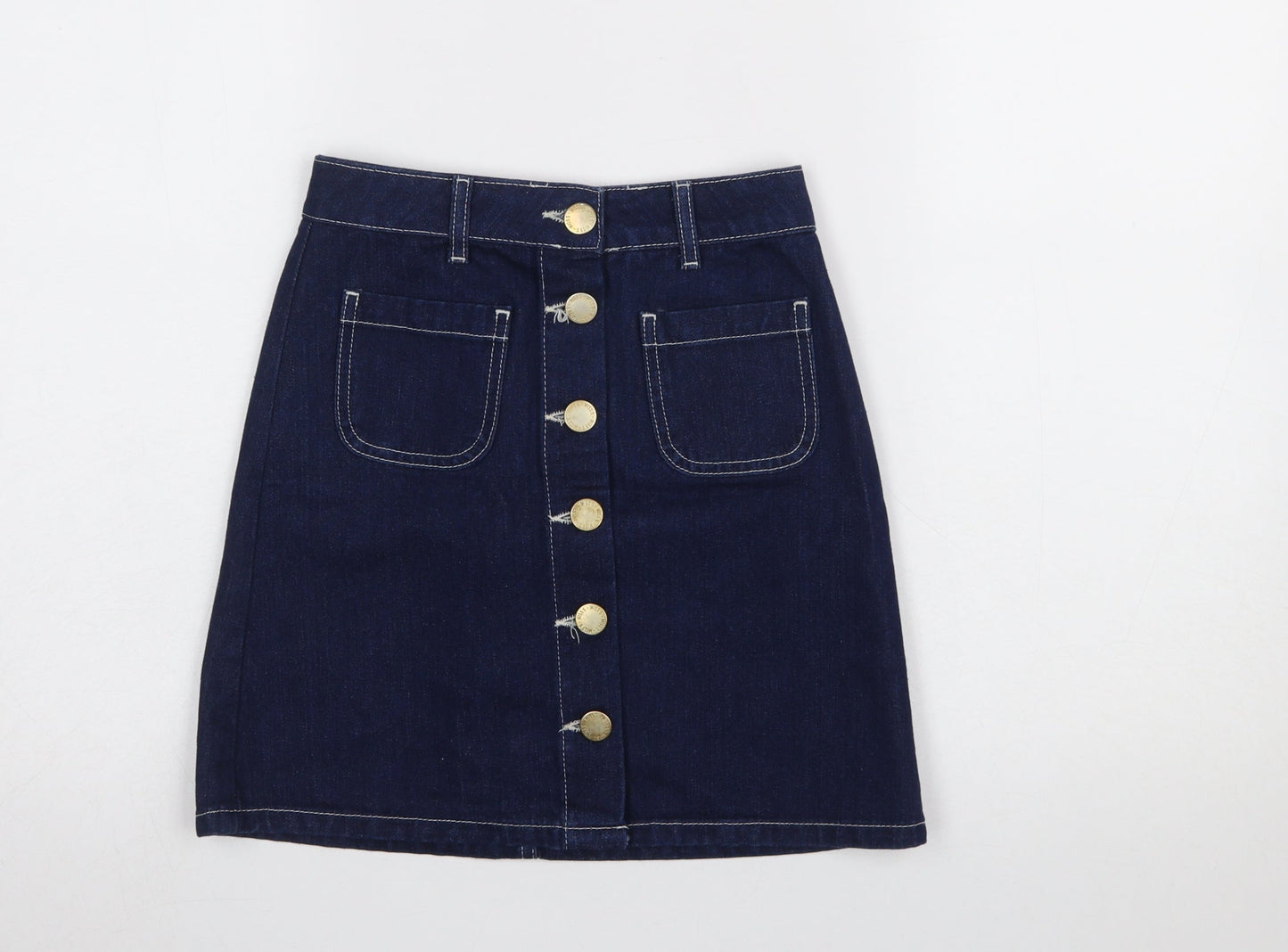 Miss Selfridge Women’s Blue Denim A-Line Mini Skirt UK 4