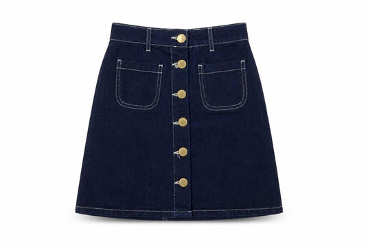 Miss Selfridge Women’s Blue Denim A-Line Mini Skirt UK 4