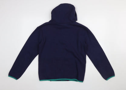 Close-up detail of Levi's boys’ navy and green pullover hoodie size 14a 164cm cotton blend