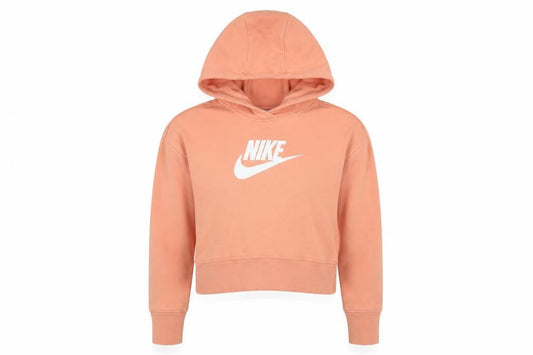 Nike Girls Pink Logo Pullover Hoodie Size S Long Sleeve Sports Style