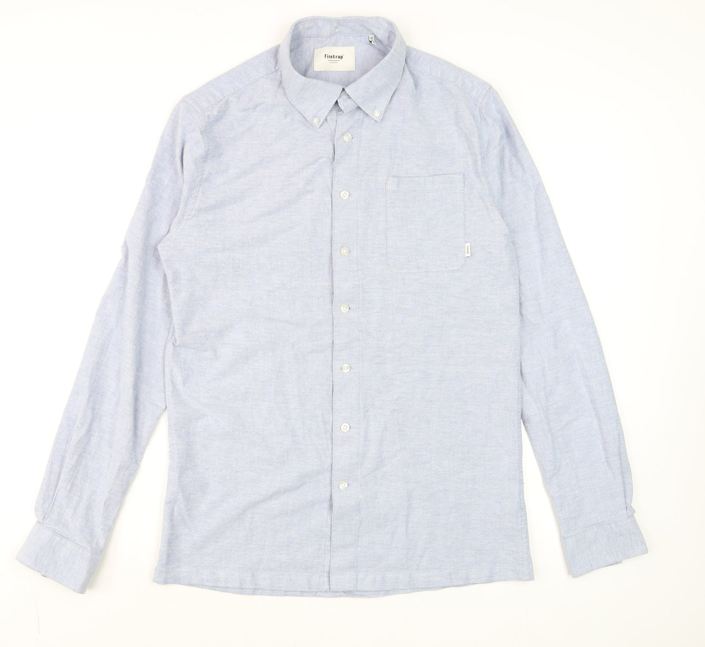 Firetrap Men's Blue Long Sleeve Button-Down Cotton Shirt Size M